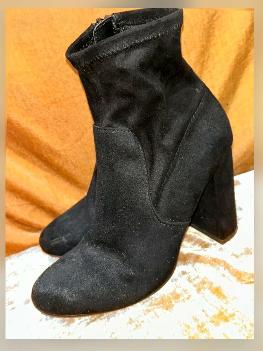 Ankle boots target faux suede Black
